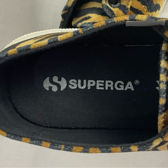 Superga Velvet Zebra Sneakers 2750 Sz 9.5 Tennis Shoes Joggers Gym Shoes Animal - Picture 6 of 9